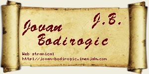 Jovan Bodirogić vizit kartica